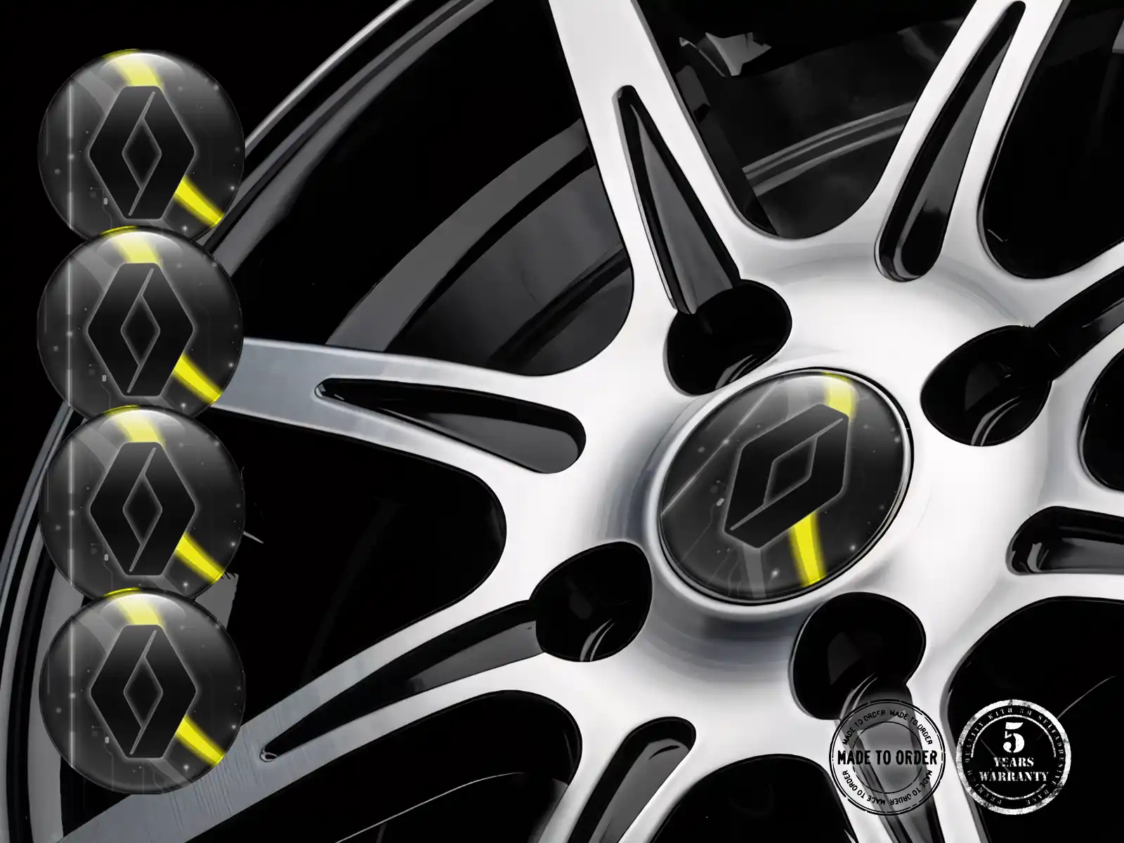 Renault Gewölbte Sticker Stil Hochwertige Felgenlabels